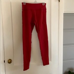 Senita Athletics red 7/8 leggings